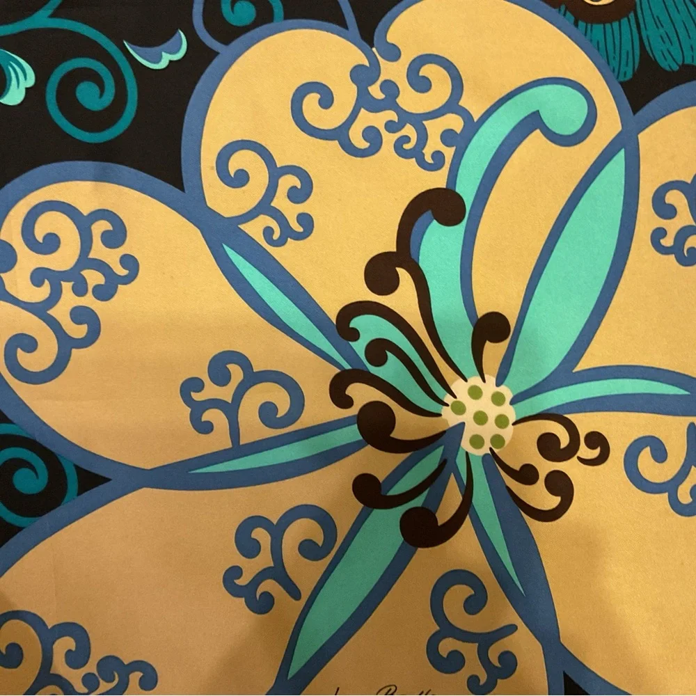Vera Bradley 100% Silk Mod Floral Blue 27” Square